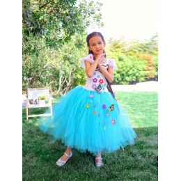 Baby Girls 1-8Year Handmade Crochet Tulle Mirabel Isabela Encanto Tutu Dress HCIS-014