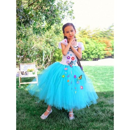 Baby Girls 1-8Year Handmade Crochet Tulle Mirabel Isabela Encanto Tutu Dress HCIS-014