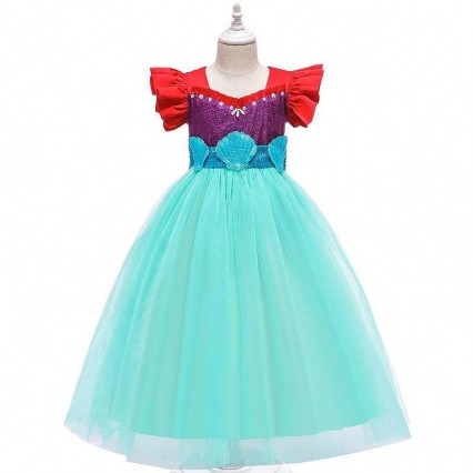 Baige 2021 New Models Short sleeve Children's Dress Mermaid Girl Cosplay Costume BX0627