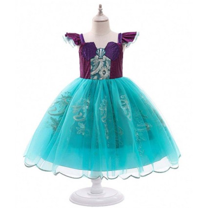 BAIGE Girls Mermaid Ariel Princess Dress Cosplay Costumes For Baby Girl Mermaid Dress Up Children Halloween Clothing