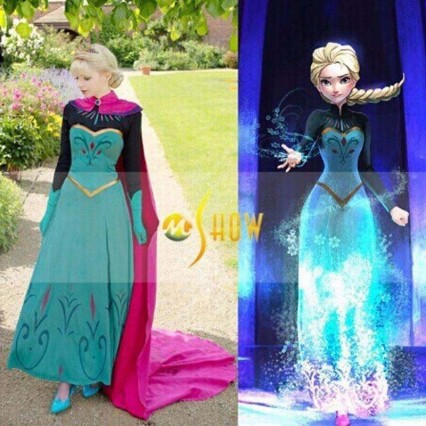 Fancy baby frocks elsa costume christmas halloween party dresses for kids