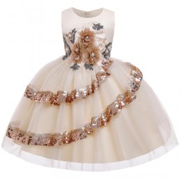 2022 Summer Baby Girl Dress Elegant Girls Kids Dresses Children Clothes Flower Princess Wedding Evening Party Dress