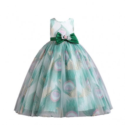 Princess Dress Kids Formal Evening Wedding Party Costume For Girls Children Gown Tulle Flower Summer Dresses