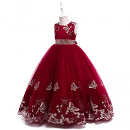 Wholesale Girl Wedding Dress Elegant Baby Girls Embroidery Design Kid Dresses for Birthday Party Ball Gown Dress