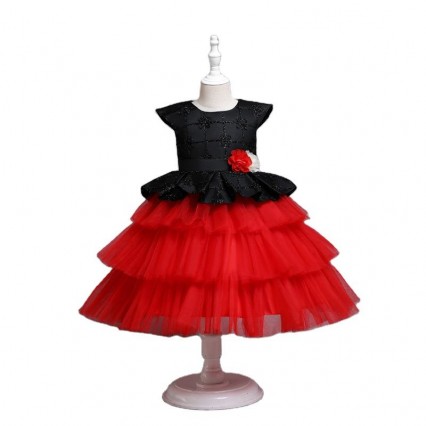 Children's Mesh Princess Dress Cake Tutu Skirt for Birthday Piano Performance Party