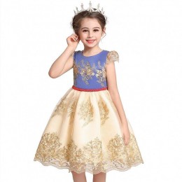 2020 New Children's Clothing Maxi Leak Back Girl Dress Lace Princess Dress L5192