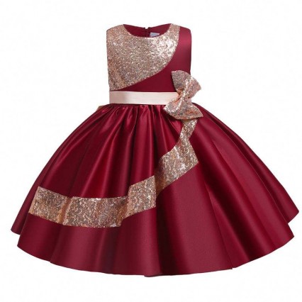 BAIGE 10Years Amazon Sequined Children's Girl Party Dress Girls Wedding Party Ball Gown L5283