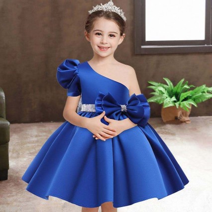 BAIGE Flower Sequin Girls Summer Dresses Party Birthday Girl Dresses Trading Kids Clothes L0821