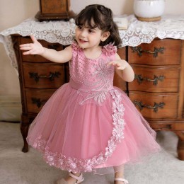 BAIGE Latest girls dresses infant clothing Tulle flower Dress for Girl Party Evening Dress N2111