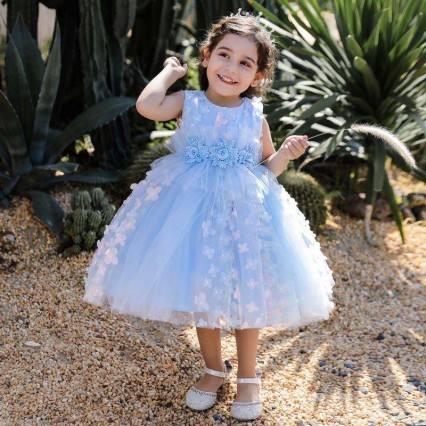 BAIGE Lovely Flower Bridesmaid Girls Party Evening Dresses Children Wedding Dresses L2030XZ