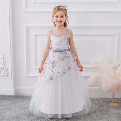 High quality long dress for birthday princess ball gown fashion girl's dress LP-250