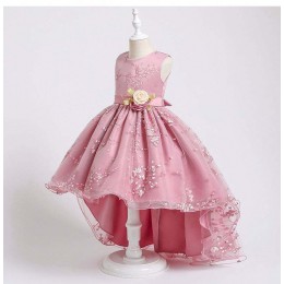 kids party dress Tailing Princess Skirt Girl wedding flower girl dresses with beautiful lace