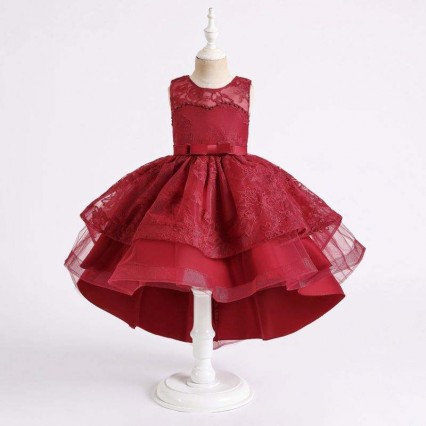 New design party wear dress for baby girl children clothes girls pearl dress girls evening gowns 2158