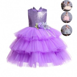 Summer new backless cake princess skirt girl bow sequin children's fashion dress costume 1729