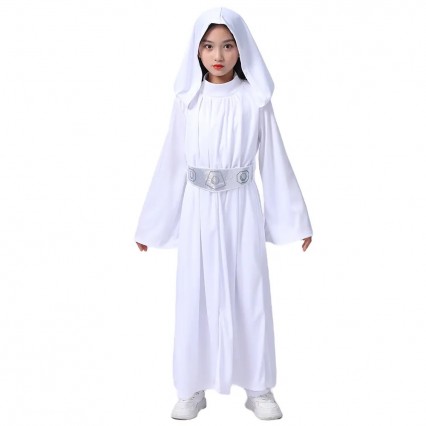 Girl SW Princess Leia Cosplay With Wig Kids Halloween Carnival Party Costumes