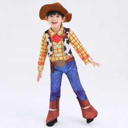 Kids TS Cowboy Woody Cosplay Jumpsuit Halloween Party Costumes Age 3-10Y