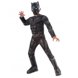 Ready Goods Boy Civil War Superhero Black Panther Cosplay Muscle Jumpsuit Kids Halloween Carnival Party Costumes