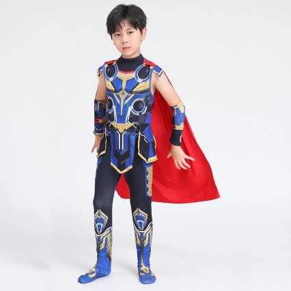 Ready Goods Boy Superhero Thor Cosplay Jumpsuit For Kids Halloween Carnival Party Performance Costumes