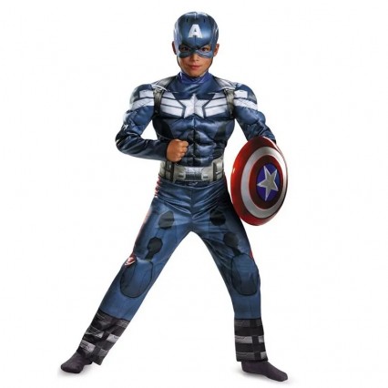 Ready Goods Movie Superhero CA Winter Soldier Cosplay Muscle Jumpsuit Kids Boys Halloween Carnival Party Dress-up Costumes