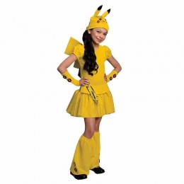 Girl Anime Yellow Pikachu Cosplay Dress Kids Halloween Party Costumes