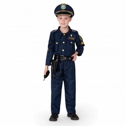 Wholesale High Quality Kids Boy Police Uniform Character Career Day Halloween Party Fancy Dress Costumes