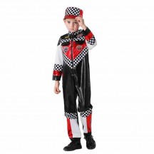 Boys Car Driver Racer Cosplay Dress-up With Cap Kids Career Day Party Costumes