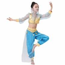 Girls Aladdin Jasmine Princess Cosplay Kids Halloween Carnival Party Costumes