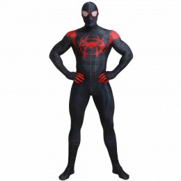High Quality Adult Kids Black Spiderman Miles Cosplay Halloween Party Zentai Costume