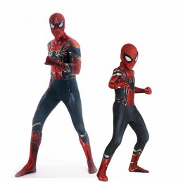High Quality Adult Kids Superhero Iron Spiderman Cosplay Zentai Halloween Party Costumes