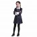 Hottest Trends Kids Black Gothic 4-10y Girl Wednesday Addams Skull Print Costume For Halloween Party Trick-or-treating