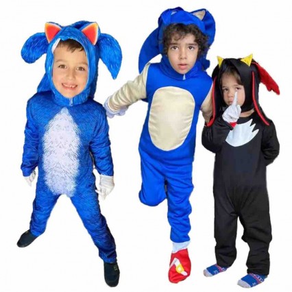 Kids The Hedgehog Cosplay Jumpsuit Halloween Costumes