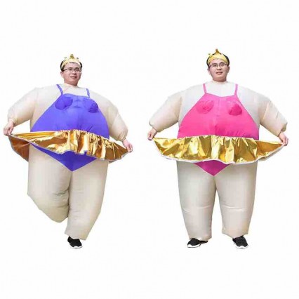 Adult Funny Inflatable Fat Ballet Dancer Sumo Wrestler Cosplay Blow-up Halloween Carnival Party Costume