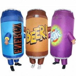 Novelty Inflatable Suit Activities Party Funny Blow Up Beer Can Show Costume People Wear Canned Drinks Soda Inflatable Costume