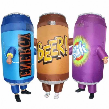 Novelty Inflatable Suit Activities Party Funny Blow Up Beer Can Show Costume People Wear Canned Drinks Soda Inflatable Costume