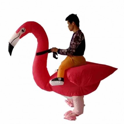 Funny Flamingo Inflatable Suit Animal Blow Up Suit Adult Cosplay Costume Halloween Party Holiday Custom Inflatable Costume