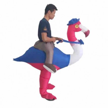 Funny Flamingo Inflatable Walking Costume Animal Blow Up Suit Cosplay Game Inflatable Clothes Holiday Adult Size Inflatable Suit