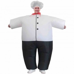 Popular Halloween Inflatable Costumes Chef Air Blow up Costumes Funny Fancy Dress Party Cosplay Halloween Costume for Adult