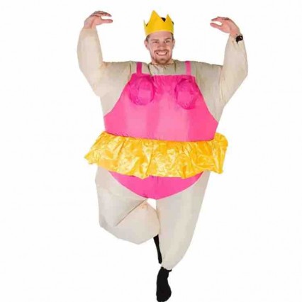 210T Polyester Inflatable Ballerina Costume for Adult Blow Up Funny Fat Suits Halloween Fancy Dress Party Inflatable Suit