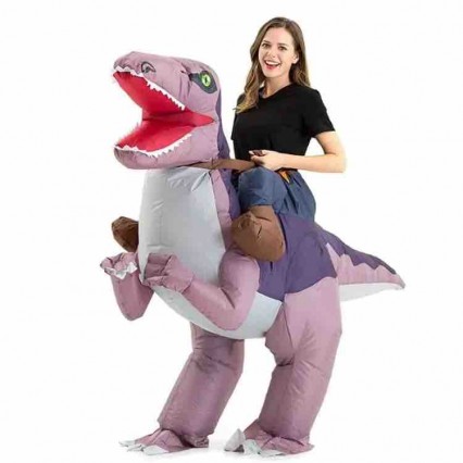 Inflatable Dinosaur Costume Adults Halloween Blow up Costumes Teenager Funny Riding T Rex Air Costume for Party Cosplay