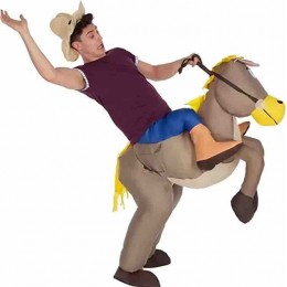 Blow Up Party Suit Adults And Kid Cowboy Horse Rider Fancy Dress Inflatable Costume Inflatable Halloween Costume