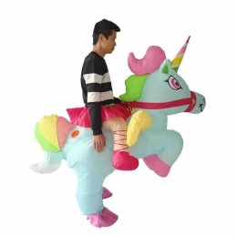 Colorful Blow Up Unicorn Outfit Festival Dress Up Animal Costume Kids Adult Animal Inflatable Cosplay Unicorn Inflatable Costume