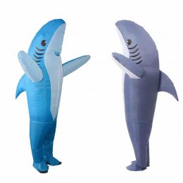 Funny Party Adult Cosplay Blue Shark Fully Body Inflatable Costumes Custom Animal Design Halloween Carnival Mascot Costumes