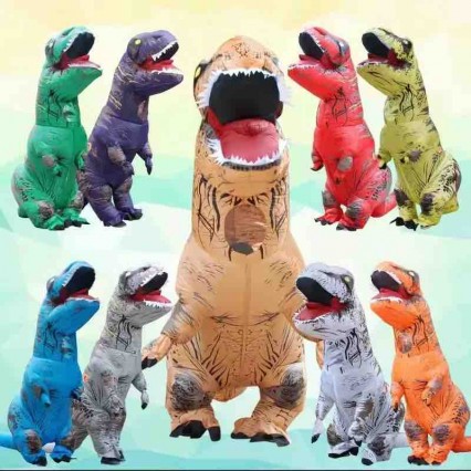 Durable Halloween Costume Funny Blow Up Dino Suit Adult T-Rex Dinosaur Inflatable Costume For Halloween Christmas Party Carnival