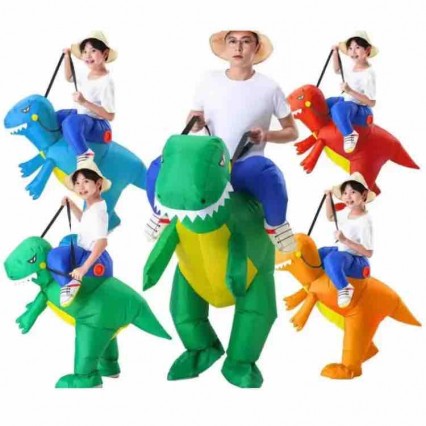 Halloween Funny Fancy Dress Dinosaur Suit Inflatable Mascot Costume Adult Ride On Dinosaur Inflatable Costume