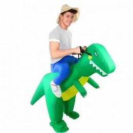 Inflatable Dinosaur Costume Adult Halloween Funny T-rex Blow-Up Riding Dinosaur Suit Inflatable Costume for Dress Up Party