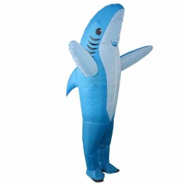 Waterproof Adult Inflatable Animal Costume Halloween Birthday Holiday Full Body Standing Inflatable Shark Costume with Air Pump