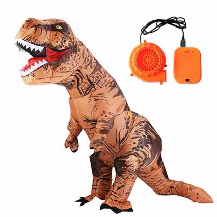 Cosplay T-rex Dinosaur Riding Walking Costume Inflatable Suit Halloween Polyester Unisex Animal Mascot Dino Inflatable Costume