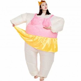 Customized Carton Polyester Unisex Mascot Costume Wholesale Funny Fat Inflatable Ballerina Costume for Adult Inflatable Suit