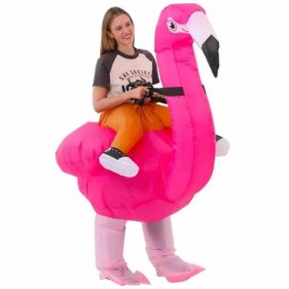 Halloween Inflatable Cartoon Characters Funny Flamingo Inflatable Costume Animal Blow Up Suit Cosplay Party Inflatable Suit