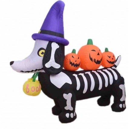 Halloween Inflatables Outdoor With Led Yard Scary 5ft Bone Dachshund Holiday Inflatable Model Halloween Decoration Inflatable